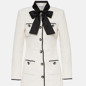 Self Portrait New With Tag Women’s Bow Detail Boucle Tweed Mini Dress US Size 8